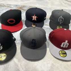 MLB New Era Fitted Baseball Hats, Seattle Mariners, Houston Astros