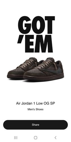 Jordan 1 Retro Low OG SP
Travis Scott Velvet Brown