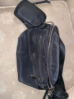 Madden NYC Black Nylon Crossbody Bag with Pouch