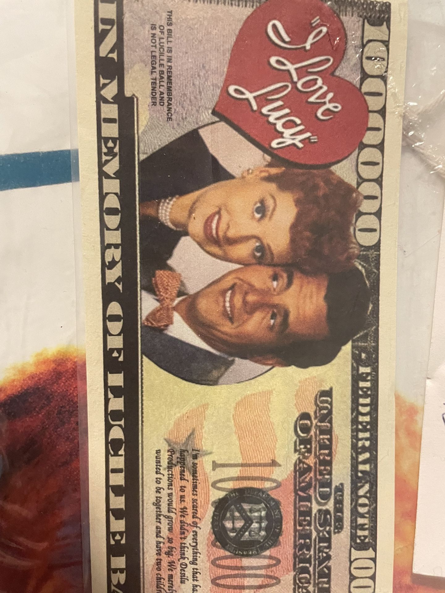 I Love Lucy hang on the wall sign/collectors bill