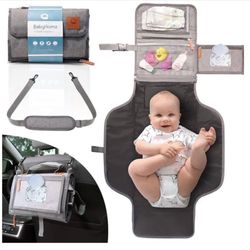 Portable Diaper Changing Pad for Diaper Bag, Waterproof Baby Changing Pad, Portable Changing Pad for Baby with Smart Wipes Pocket - Lightweight Travel