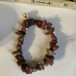 Large  Rhodonite Chip Bracelet