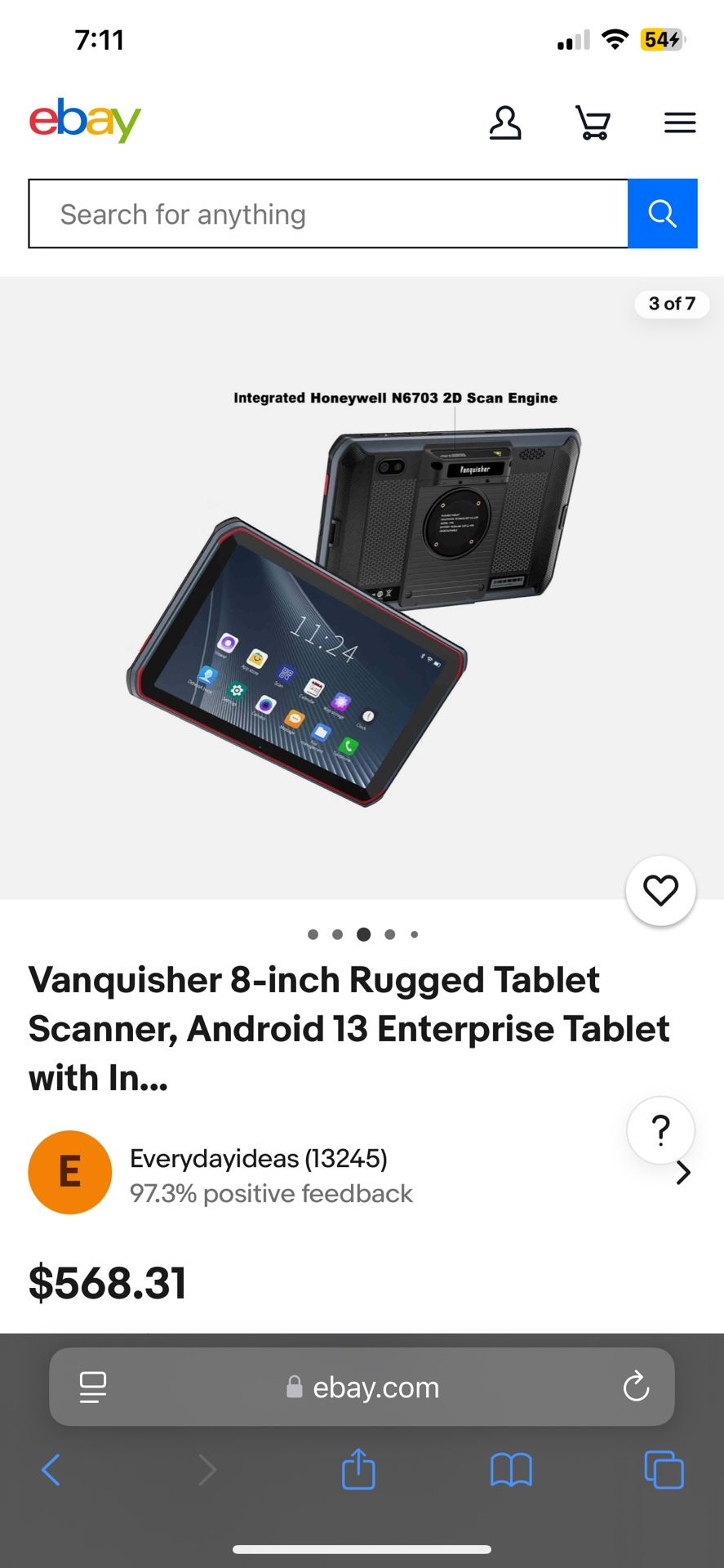 Vanquisher 8in Rugged Tablet/scanner