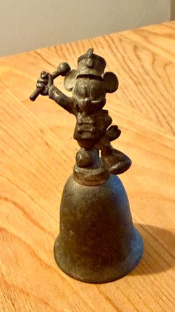 Vintage Mickey Mouse Metal Bell Figurine