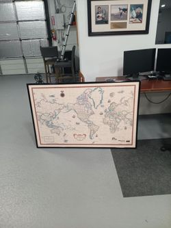 Framed map of the world