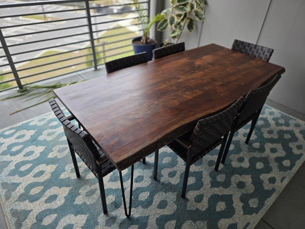 Live Edge Oak Wood Dining Table