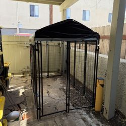 PawHut 6’x4’ Outdoor Dog Kennel With Tarp Roof