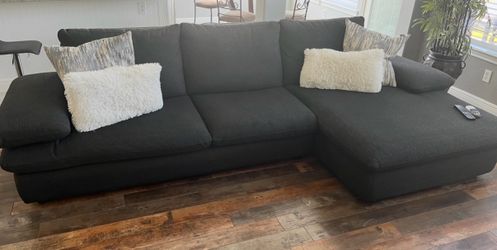 Dark Gray Sectional Sofa with Chaise