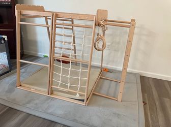 Wooden Indoor Kids Climbing Gym Playset