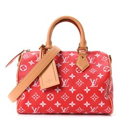 Soft Calfskin Monogram Speedy P9 Bandouliere 25 Red