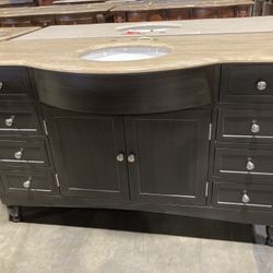 58” Single Sink Vanity Bathroom Cabinet Espresso Finish -G2660