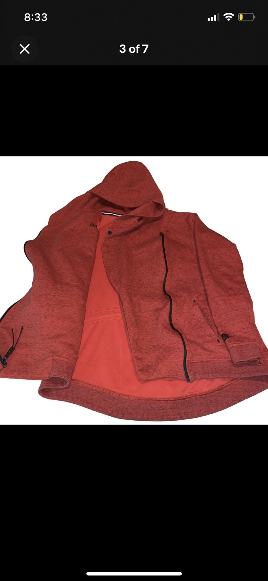 Nike WMNS Tech Fleece Cape Hoodie/Jacket 684928 696 Crimson $180 (WOMENS LARGE)