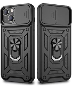 iPhone 14 Pro Stand Case with Slide Camera Cover With Ring Holder