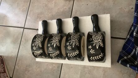 Ceramic Black Four Piece Kingsbull Pot Set