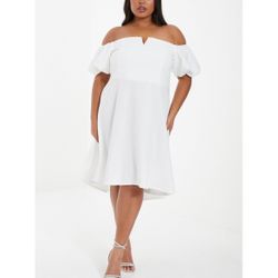 White plus size dress