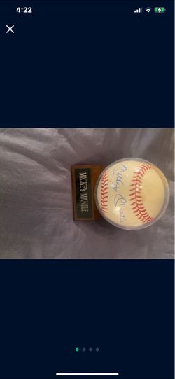 Mickey mantle and Ted Williams Sighned photo and game baseball