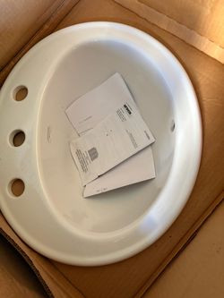 Kohler Pennington 2196-8-0 White Porcelain Self-Rimming Oval Sink 3-Hole 8in