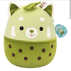 Squishmallows Original 14in Eitan The Matcha Boba Red Panda – Official Jazwares Plush (Large)