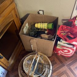 Miscellaneous Kitchen Items & Two Bags Of Books