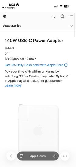 apple charger and cable - 140 watts