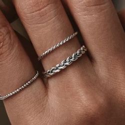 Sterling Silver Braided Band Ring Sz 7 Or 8