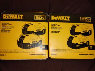 DeWalt 20V 5AH 2pk. Batteries ($80 EACH PACK)