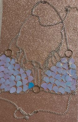 Iridescent Mermaid Chain Bralette – $10