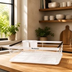 Brookstone Dish Drying Rack with Drip Tray