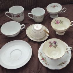 Fine Porcelain Tea Cups & Saucers - Assorted Brands 