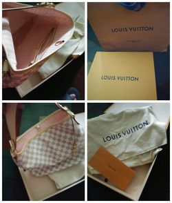 Louis Vuitton Azur Delightful PM Hobo Bag With Rose Ballerine