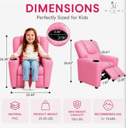 Pink Naomi Home Suri Kids Recliner Chair