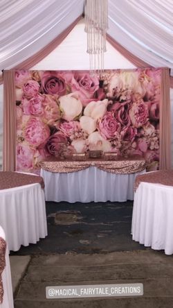 Rose backdrop for main table decoration/ flower backdrop