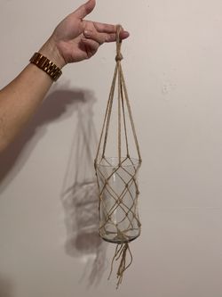 Handmade hanging planter with vase