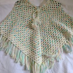 Handmade crochet girls shawl