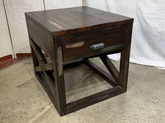 Rustic 1-Drawer Color Wash Side Table