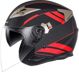 Open Face Motorcycle Helmet with Visor (XXL)