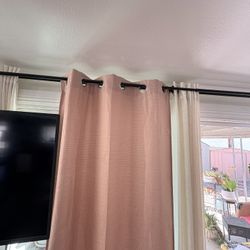 Set Of Four blush Print Drapes 