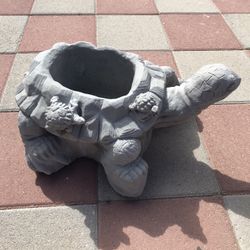 New Turtle Flower Pot Made Out Of  Cement Perfect Gift For Any Occasion 