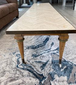Authentic Mid-Century Travertine Top Coffee Table