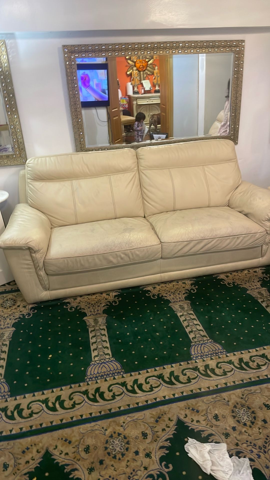 Real Italian, leather sofa, and loveseat