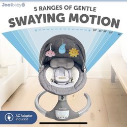Jool Baby Nova Swing for Newborns - Electric Motorized Infant Swing, Bluetooth Music, 10 Preset Melodies, Remote (Updated Model, Gray)