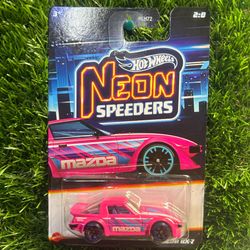 Hot Wheels Neon Speeders Mazda RX-7 in pink and blue #HotWheels #NeonSpeeders