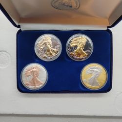 4 Silver American Eagles .999 Fine Silver 