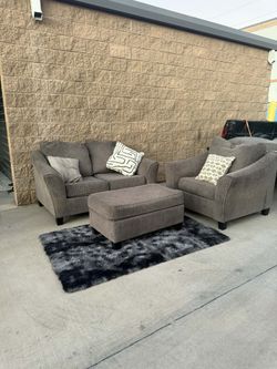 Couch And Chair With Ottoman 