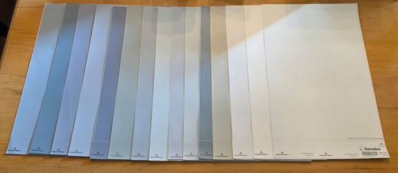 Home Decor - Set of 15 Benjamin Moore Samplize Peel & Stick Paint Color Samples - Blue, Gray, Cream