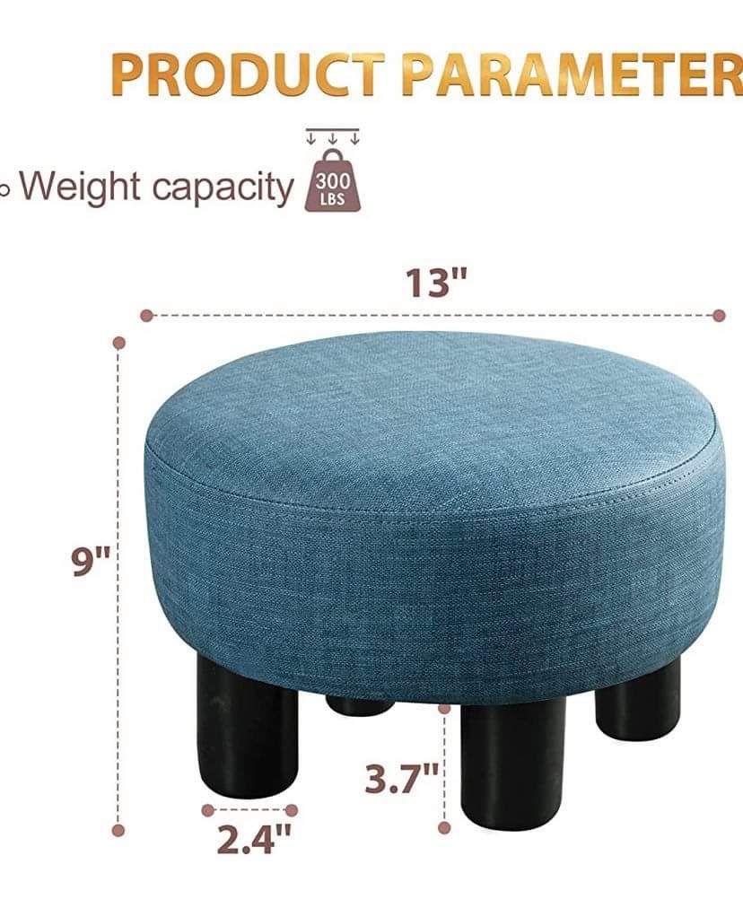 Small Foot Stool, Round Beige Fabric Padded Ottoman Foot Rest with Plastic  Legs, Footstools and Ottomans Small Comfy Footstool Upholstered for Couch,  for Sale in Irwindale, CA - OfferUp