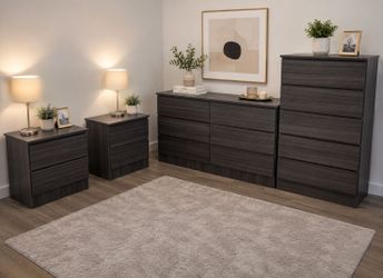 Dresser,  Chest And 2 Nightstands  - Cómoda,  Gavetero Y 2 Mesitas de noche