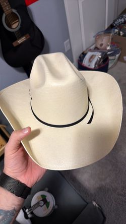 Straw Cowboy Hat with Black Band