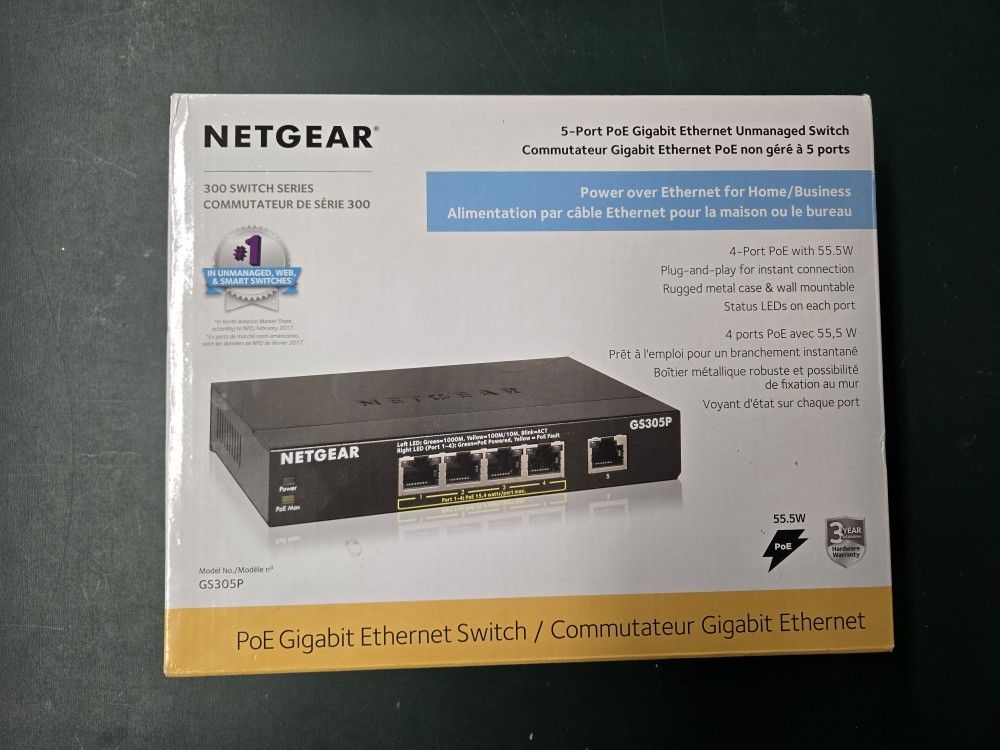Netgear GS305P 5 port Gigabit PoE switch