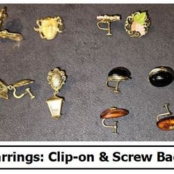 Vintage Earrings: Clip-on and Screw Back